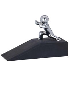 Buy Premium Quality Hercules Doorstop Rubber/Steel, Black/Chrome in UAE