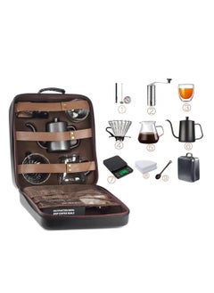 Buy Coffee Maker Set, 9 PCS Coffee Accessories Tools with Portable Carry Case Barista Drip Coffee Kit for v60 in Saudi Arabia