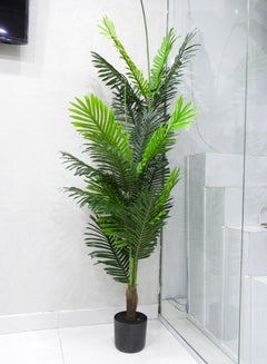 Buy Artificial Tree Fake Areca Palm Tree Faux Tropical Palm Plant Dypsis Lutescens Plants Realistic Decorative Trees with Lifelike Leaves and Branches in Nursery Pot 165x60x60cm in UAE