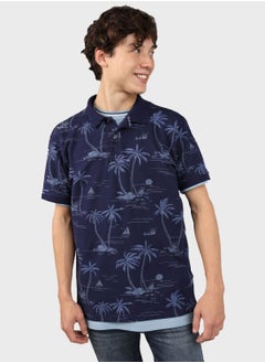 Buy Pique Printed Polo in Saudi Arabia