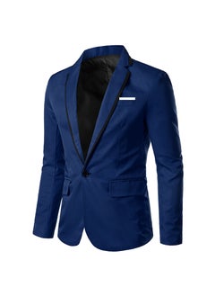 اشتري Mens Slim-Fit Solid Long Sleeve Blazer Blue في السعودية