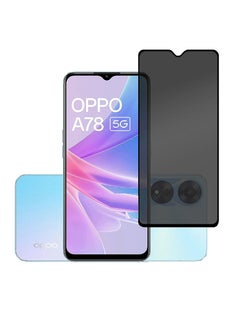 Buy Tempered Glass Screen Protector Anti-Spy Privacy  Designed For Oppo A78 5G Full Screen Coverage And Bubble Free in UAE