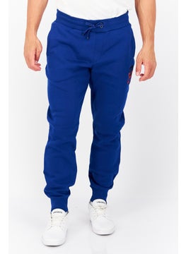 اشتري Men Drawstring Brand Logo Sweatpants, Blue في الامارات