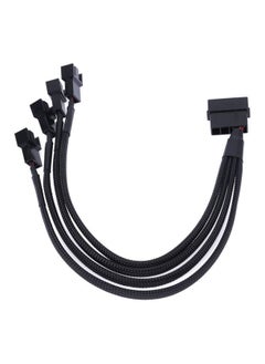 Buy 4-Pin Molex Male To PWM Extension Adapter Cable Black in UAE