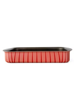 Buy Bister Rectangle Baking Oven Tray Nonstick With Flat Bottom Suitable For Oven  Black/Red 42X55Cm in Saudi Arabia