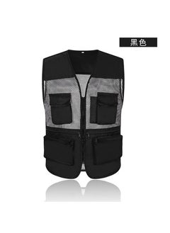 Buy Multi-Pocket Zip Fishing Vest for MenBlack Black in UAE