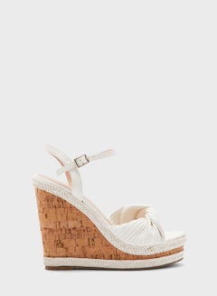 Buy Knotted Ribbed Front Wedge Sandal in Saudi Arabia