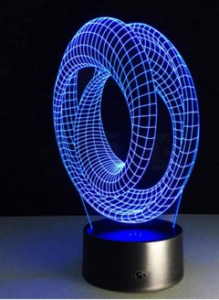 اشتري Multicolour Circular Abstract 3D LED M Lamp Lighting For Home Shoes Desk Table Lamp Kid 3D Night Light As Xmas Gift Home Decor Night Light في الامارات