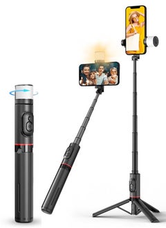 Buy Selfie Tripod Stick with Light, Phone Holder Lightweight Tripod Stand, Remote Control Stable Stand Extendable Tripod Camera Phone Holder for Tiktok Vlog Youtuber Video Recording in Saudi Arabia