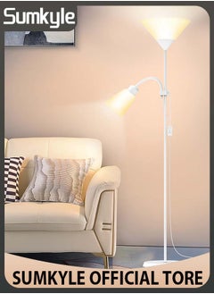 Buy Floor Lamp, Modern Design Standing Lamp, White Lampshade, Tall Lamp, Suitable for Living Room/Bedroom/Study/Office in UAE