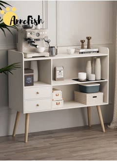 Buy Coffee Corner Mdf Coffee Cabinet With Large Storage Capacity For Living Room Or Office White 100X35X90 Cm in Saudi Arabia