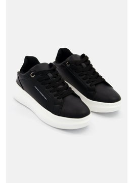 Buy Women Lace Up Classic Casual Shoes, Black in Saudi Arabia