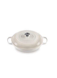 Buy Le Creuset Signature Meringue Cast Iron 30cm Shallow Casserole in UAE