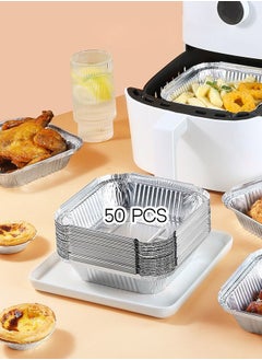 Buy 50Pcs Air Fryer Liners Greaseproof Nonstick Square Tinfoil in UAE