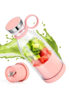 اشتري Portable Blender,Fashion Portable Blender for Shakes and Smoothies, 11.8 Oz,Magnetic USB Fast Charging Mini Fresh Juice Mixer Bottle,Take It for Traveling, Outdoor, Gym, Office, Cars, Gift, Pink في السعودية