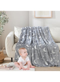 Buy Kids Glow in The Dark Blanket Soft Throw All Seasons for Couch Sofa Bed 150 x 120cm in UAE