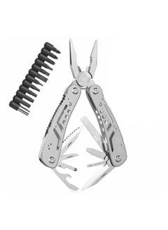 اشتري 14-in-1 Multitool, Professional Stainless Steel Multi Tools with Safety Locking, Professional Stainless Steel Multitool Pliers Pocket Knife, Replaceable Bits Multitools for Outdoor, Camping في الامارات