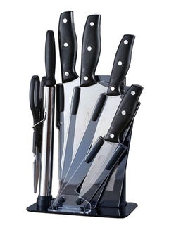 Buy 6-Piece Kitchen Knife Set With Stand YG-735 Silver/Black in Saudi Arabia