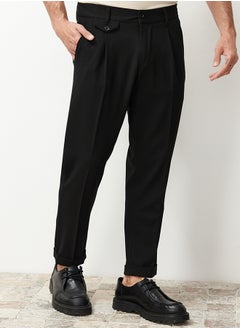 اشتري Black Italian Cut Pleated Fabric Trousers TMNSS24PL00022 في مصر