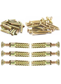 Buy Self Tapping Screws and Ribbed Anchors Assortment Screws Kit 50PCs Screws & Wall Plugs Set Screws Assortment Steel Self Drilling Drywall Anchors Set for Hollow Wall Hanging or Blinds 6x32mm in UAE