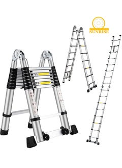 Buy Telescoping Ladder Aluminum Ladder  Multi Function A Type Portable Telescopic Extension Ladder With Balance Rod Non Slip For Outdoor Indooor Working Household Use in UAE