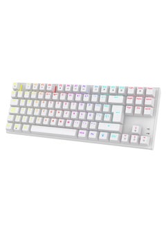 Buy Mechanical Keyboard with Suspending Keycaps and RGB Lights with 12 Lighting Modes/ English and Arabic Languages / Simultaneous Key Presses on 25 Keys / Sturdy Build / US layout - White in UAE