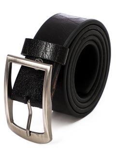 Buy Men's Genuine Leather (1021) Casual Every Day Jeans Belts, Handmade Men Leather Belt French Quarry .Black in Egypt