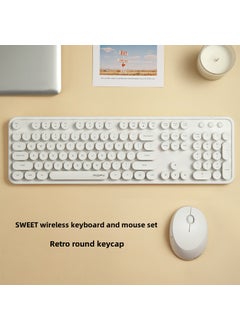 اشتري Ferris hand Sweet keyboard mouse suit Wireless Keyboard mouse mute laptop office 2. 4gusb interface Sweet ☆ Classic White في السعودية