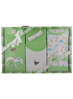 Buy Miniberry New Born Baby Gift Set In Green Color 8 Pcs in UAE