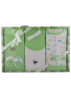 Buy Miniberry New Born Baby Gift Set In Green Color 8 Pcs in UAE