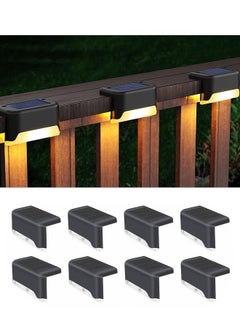 Buy 8 Pack Solar Step Lamp - Waterproof LED Deck Light for Railing, Stairs, Fence, Post, Yard, and Driveway - Black in Saudi Arabia