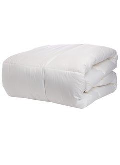 اشتري Luxury King Size Plain Duvet Cover Quilted Cotton White 200x220cm في الامارات