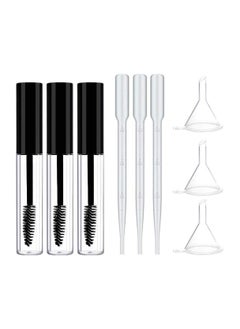 Buy Black Fiber Lash Extension Mascara 3ml Empty Tube Wand Eyelash Cream Container Bottle with 3 Funnels Transfer Pipettes in Saudi Arabia