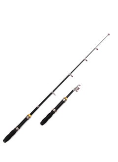 اشتري Portable Telescopic Sea Fishing Rod Mini Fishing Pole, Black Tube Seat, Fiberglass, for Sea Fishing, Tube-type Reel Seat 2.1M في الامارات