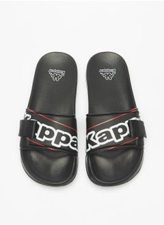 Buy Mens Logo Print Slip On Slide Slippers in UAE