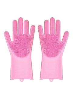 Buy Magic Brush Silicone Gloves For Multi-Purpose Cleaning (Pink) in Egypt