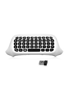 اشتري 2.4G Wireless Mini Chatpad Keyboard with 3.5mm Audio Jack Chat Message Keypad Replacement for XBox One/Slim/Elit Controller White في السعودية