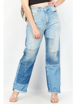 اشتري Women D-Reggy-Go Straight Fit Non Stretchable Straight Jeans, Blue Wash في الامارات