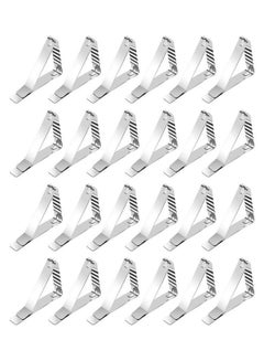 Buy 24-Piece Tablecloth Clip Set Silver 25x4x12.5cm in Saudi Arabia