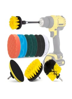 Buy 12PCS Multifunctional Drill Brush Cleaning Set with Scrubber Brush Scouring Pad Replacement for Cordless AVID POWER BOSCH Kitchen Car Bathroom in UAE