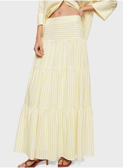 Buy Striped High Waist Skirt in UAE