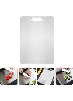 اشتري Kitchen Chopping Board, Stainless Steel Cutting Board, Can Be Hung Cutting Mat, Heavy Duty Non Slip Cutting Boards for Meat and Vegetables, Dishwasher Safe (Size: 39 X 29 Cm) في السعودية