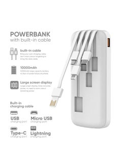 Buy Vidvie Wired Power Bank, 4 Ports, 10000 mAh, 5V, White - PB758 in Egypt