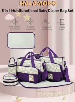 Buy 5 in 1 Multifunctional Baby Diaper Bag Set Large capacity Waterproof Mother and Baby Bag Set in Saudi Arabia
