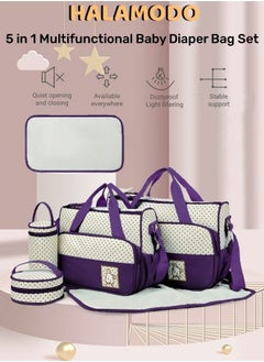 Buy 5 in 1 Multifunctional Baby Diaper Bag Set Large capacity Waterproof Mother and Baby Bag Set in Saudi Arabia