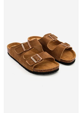 Buy Men Slip On 2 Strap Cork Sandlas,  Light Brown in Saudi Arabia