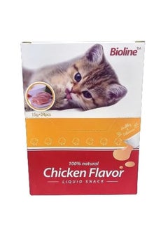 Buy Chicken Flavor Natural Liquid Snack For Cats 24X15g in UAE