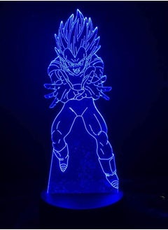 اشتري 3D Illusion Lamp LED Multicolor Night Light Dragon Ball Vegeta 7/16 Colors Fading Mood USB Touch Table Lamp Christmas Gift Best Birthday Holiday Gifts for Children في الامارات