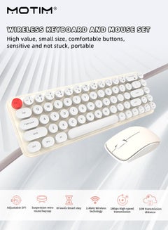 اشتري Wireless Keyboard Mouse Combo, Colorful Compact Full Size Wireless Keyboard and Mouse Set 2.4G Ultra-Thin Sleek Design for Windows, Computer, Desktop, PC, Notebook في الامارات