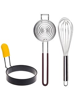 Buy Kare & Kind Egg Ring, Egg Yolk Separator and Egg Whisk - Cooking, Stirring and Baking Tools - Stainless Steel Kitchen Gadgets Egg Mold, Egg Separator, Mini Wire Whisk - For Chefs, Bakers, Home Use in Saudi Arabia